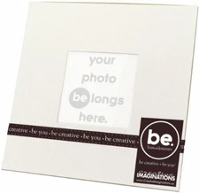 CREATIVE IMAGINATIONS Bare Elements Easel-Back 12" WHITE Square Paperboard Frame