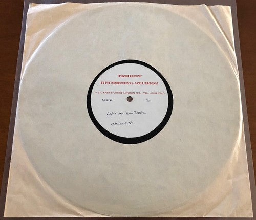 MADONNA Papa Don't Preach HTF 10" ACETATE PROMO SINGLE TRIDENT RECORDING STUDIOS - Imagen 6 de 6