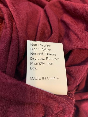 SHELN Women's Sz Small Trouser Pants Faux Front Flap Ruffled Pockets Red Stretch - Picture 12 of 12