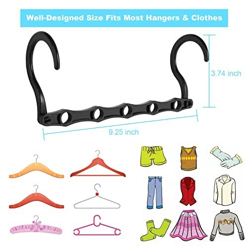 Space Saving Hangers 10PCS Magic Hangers 5 Holes Sturdy Plastic Clothes Close... - Picture 4 of 7