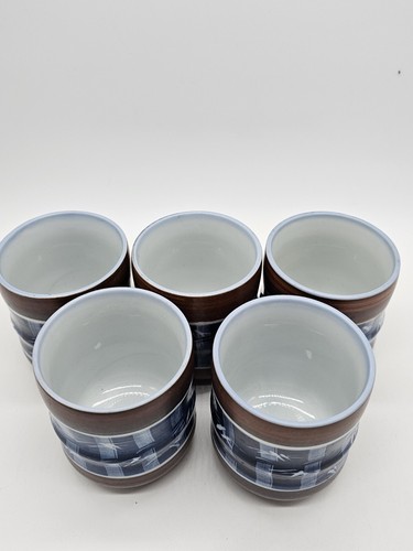 5 tazze da tè giapponesi in ceramica a tema bambù - Foto 2 di 4