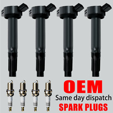 4X OEM Ignition Coil & 4X Iridium Spark Plugs For Toyota RAV4 Camry Venza UF487