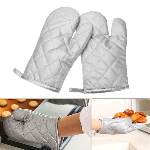 2pcs Oven Gloves Heat Resistant Quilted Mitts Skin Friendly for Cooking Baking - Picture 4 of 12