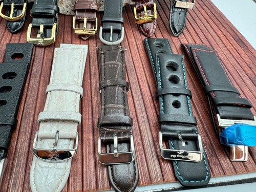 Set of 20 leather straps for wristwatch - high quality -  buckles - 20 - 26mm - Picture 5 of 14