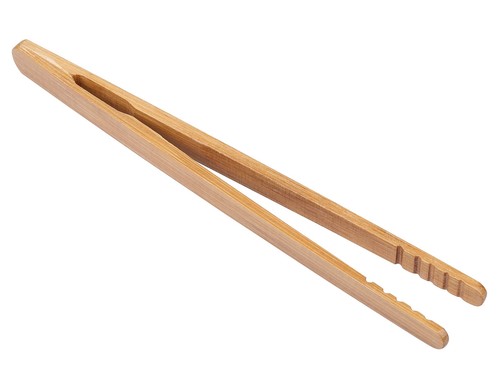 2Pack Reusable Bamboo Toast Tongs Wooden Kitchen Utensil for Cheese Bacon Muffin - Picture 2 of 2