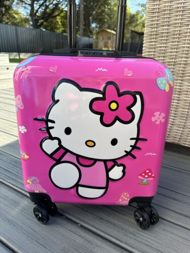 AU Hello Kitty 3D Carry On Hard Shell Suitcase Luggage Light Weight 18” Kids - Picture 2 of 4