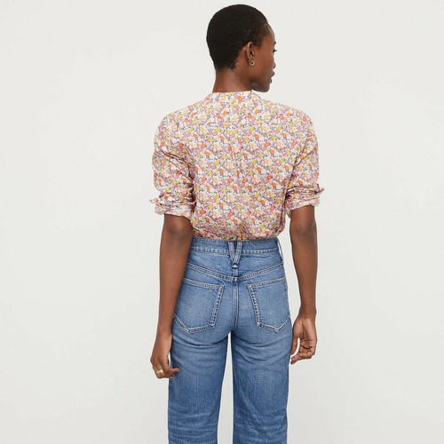 Camicia nuova con etichette $128 J.Crew Liberty London PICCOLA fascia colletto arricciato LS cotone Libby - Foto 5 di 6