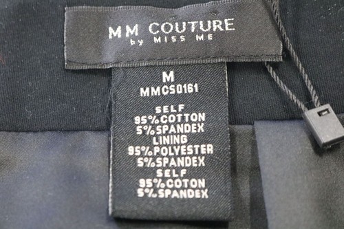 NEW MM Couture Miss Me Skirt Size M Black Straight Above Knee Pencil Cotton - Picture 4 of 6