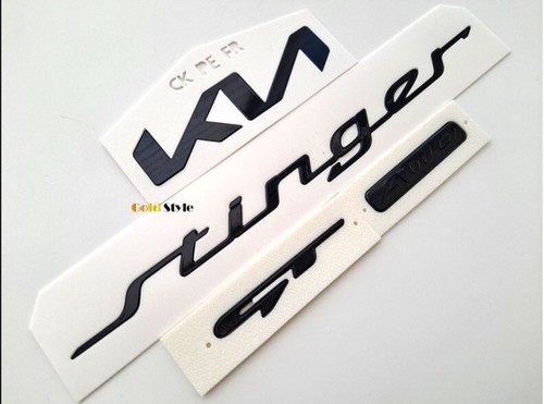 OEM Hood Trunk GT AWD Highglossy Black Emblem 4PC For 2022~2024 Kia Stinger - Picture 2 of 8