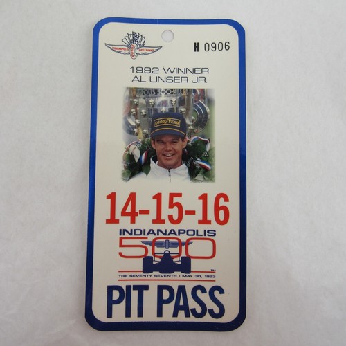 1993 Indianapolis 500 May 14-15-16 Pit Pass Credential Ticket IndyCar Indy H0906 - Picture 1 of 6