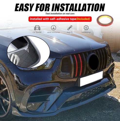 REAL CARBON Front Fin Air Vent Cover For Benz W167 C167 GLE450 GLE63 GLE53 Coupe - Picture 4 of 15