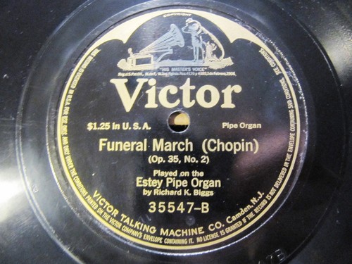 1916 ESTEY AUTOMATIC PIPE ORGAN Richard Biggs CHOPIN FUNERAL MARCH VICTOR 35547