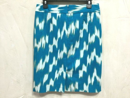 Banana Republic Womens Size 4 Turquoise Green White Pencil Skirt Above Knee - Picture 5 of 7