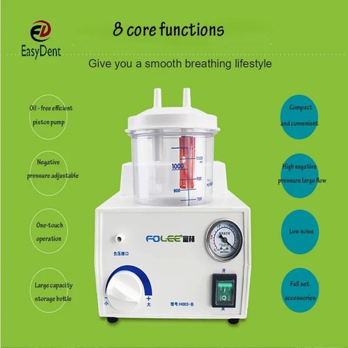 Portable Dental Vacuum Phlegm Suction Unit Electric Sputum Aspirator Apparatus - Picture 8 of 10