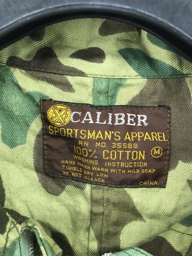 Vtg Caliber Camo Coverall Full Zip Hunting Suit Size M 100% Cotton - Picture 3 of 10