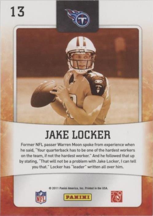2011 Score Jake Locker #13