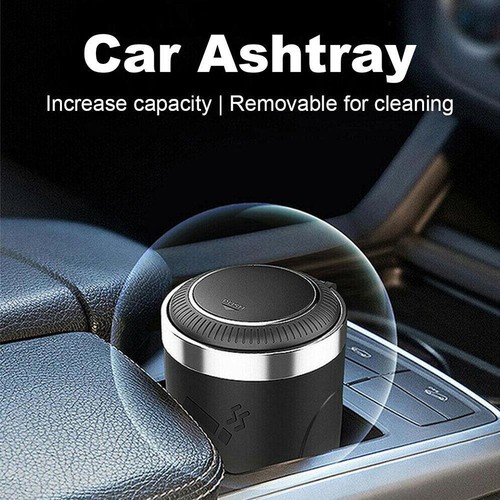 Auto Car Ashtray Cigarette Cup Ash Holder with Led Light Lid Portable' O1U5 - Foto 3 di 17