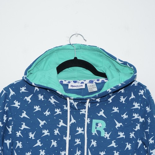 Reebok Classic Women’s Blue Pullover Hoodie M BNWT Athlete Print Logo - Picture 2 of 12