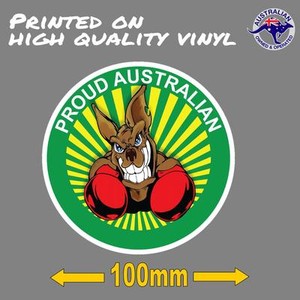 Round Boxing Kangaroo Proud Australian 100mm Car Sticker Australia Day Sticker Ebay