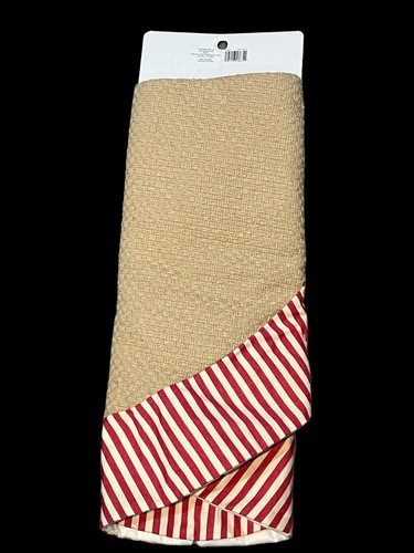 NUEVO CON ETIQUETAS Arpillera Rojo Blanco Rayas 48" Árbol de Navidad Falda Granja ASHLAND - Imagen 6 de 7