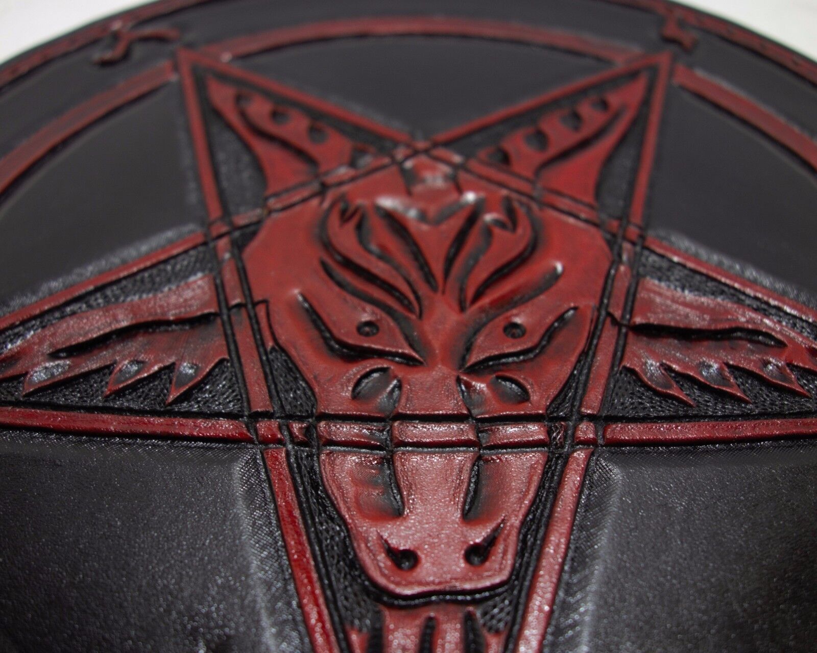 BAPHOMET RED GENUINE LEATHER BACK PATCH - Afbeelding 3 van 8