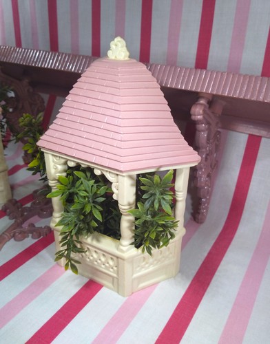 FAB 1970's 4pc Burwood & Homco Faux Wicker Shelf, Flower & Gazebo Wall Decor - Picture 13 of 24