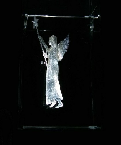 3D LASER ETCHED GLASS 3" Princess Fairy With Led Lighted Stand Base - Picture 3 of 12