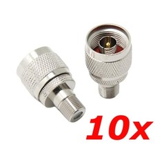 10 Pack F Type Female Jack to N Male Plug RF WiFi Antenna Coax Adapter Connector
