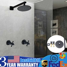 Shower Faucet Set Rainfall Shower Head Combo System Wall Mount w/Mixer Valve Kit
