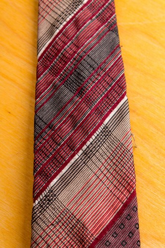 Vintage orig 60er Krawatte Schlips schmal rot braun Schlager Disco Rockabilly - Bild 2 von 3