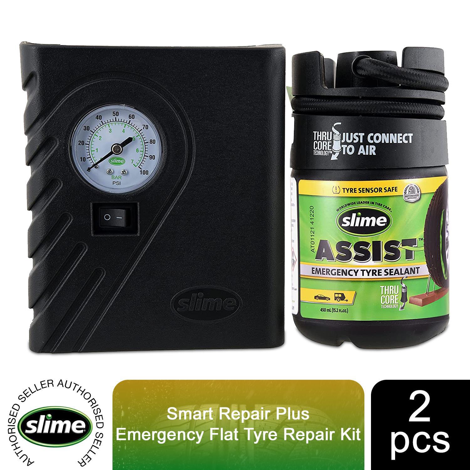 Slime Flat Tyre Repair Kit, Emergency Repair Includes Sealant & Inflator