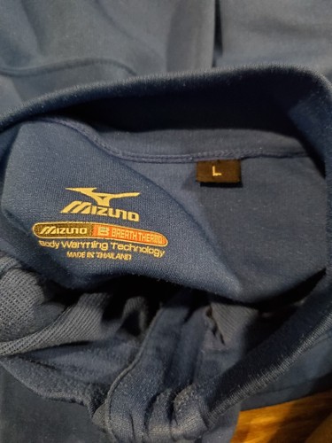 Mizuno Men's Large 1/4 Zip Jacket Body Warming Blue Black Breath Thermo - Picture 4 of 6