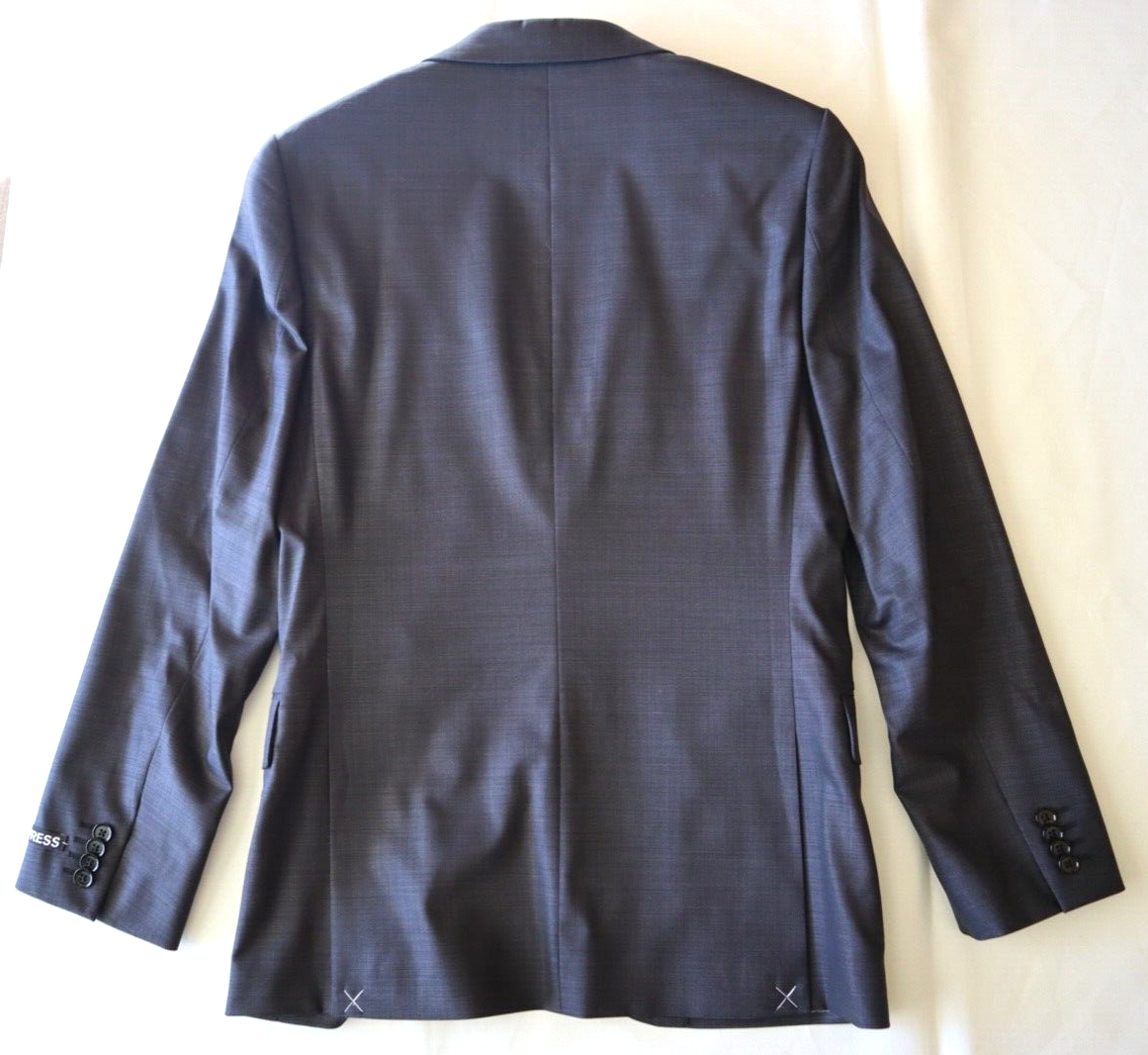 Express Men's Producer Modern Fit Wool Charcoal Gray Suit
