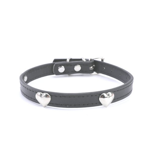 Collier réglable à la mode pour petits animaux chien chiot collier en cuir PU avec coeur - Photo 18 sur 31