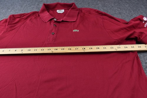 Lacoste Classic Solid Short Sleeve Polo Shirt (Men's Size 8 3XL) Dark Red Golf - Picture 4 of 8