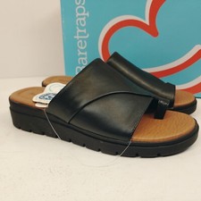 Baretraps Ravin Thong Sandals Womens Size 6.5 Black Slide BT29136 Faux Leather