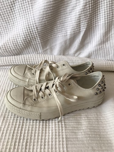 Converse All Star Damen Halbschuhe Top Zustand Gr 38 Leder Nieten Komfort - Bild 6 von 10