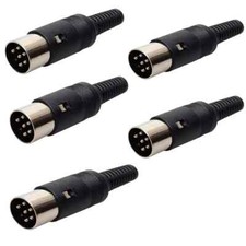 5 PCS 6 Pin DIN Male Connectors Solder Type US Seller Free Shipping