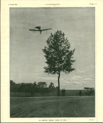 Reklame altes Flugzeug Der neue Vogel am Himmel 1909 aus Zeitschrift