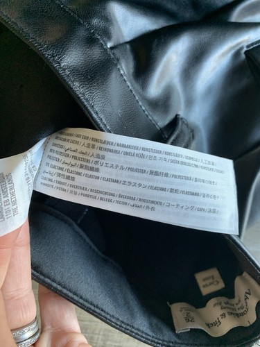 Abercrombie & Fitch The Skinny Ultra High Rise Faux Leather Ankle Slit Pants 26L - Picture 12 of 14