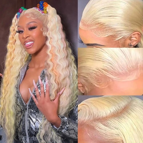Deep Wave Wigs Human Hair 13x6 Hd Lace Frontal Wig Brazilian 13x4 For Women - Bild 14 von 18