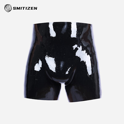 Smitizen Black Glossy Silicone Bulging Short Pants Costume for Halloween Cosplay