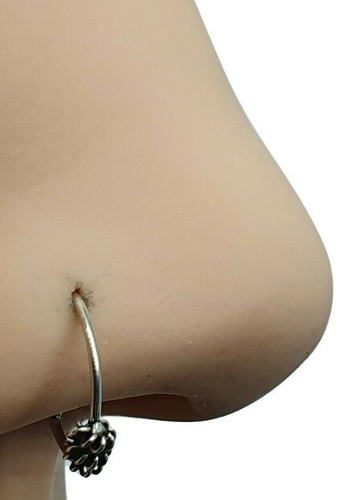 Anello naso Bali Tribal Twist Spiral 8 mm 22 g (0,6 mm) gioielli in argento s... - Foto 7 di 12