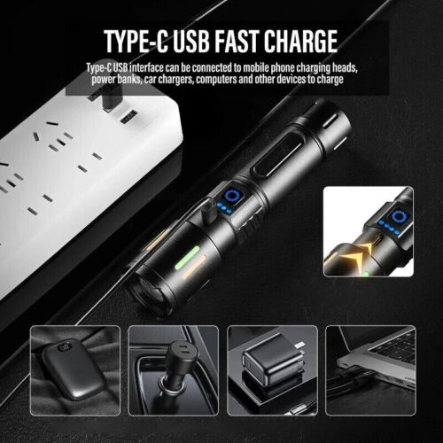 35000000 Lumen Super Bright LED Tactical Flashlight Rechargeable Work Light Lot - Picture 3 of 21