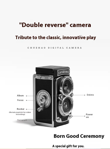 Retro Mini Camera Retro Ccd Dual Reflex Camera Chuzhao Old Photos - Foto 10 di 12