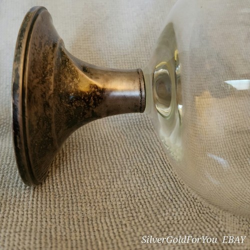 Brandy Pourer Glass Newport Sterling Cement filled Base Reinforced 1610 VTG - Picture 5 of 12