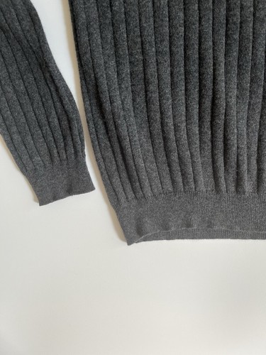 GLEN ROYAL Sweater Men's XL/XXL Fine Cashmere Channel Ribbed Knit Charcoal Gray - Picture 7 of 9