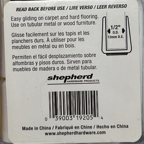 Shepherd Hardware Punte per gambe in vinile alto 1/2" 13 mm #19205 - Bianco 4 pezzi - Foto 3 di 6