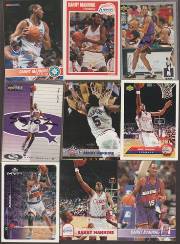 DANNY MANNING LOT OF 53 ALL DIFFERENT BASKETBALL CARDS CLIPPERS KANSAS JAYHAWKS