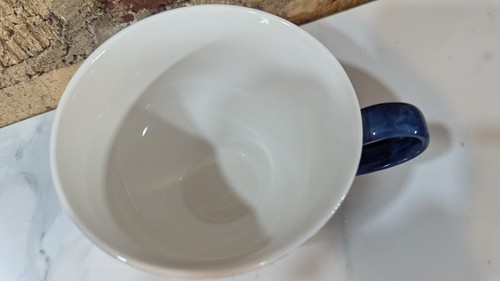 Tazza mercato mondiale blu floreale in rilievo stile artigianato artistico 14 oz - Foto 5 di 6